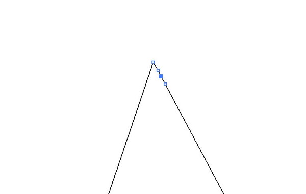 On left select the “Add anchor point tool”. On right the 3 new points I added to my triangle and select the middle point