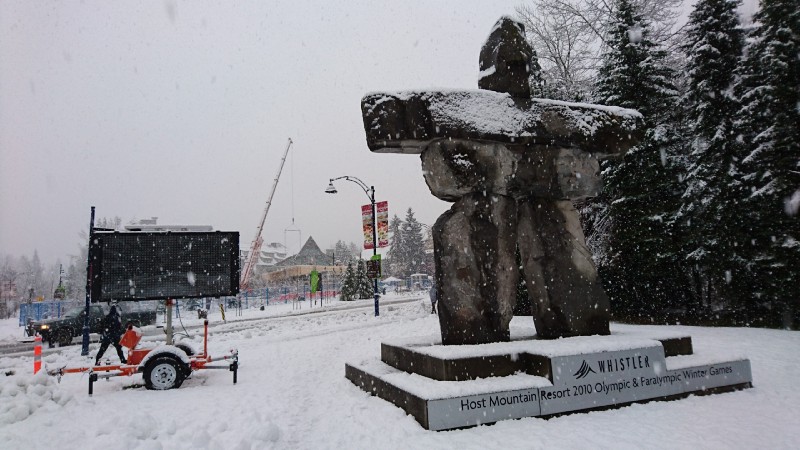 Whiter Ski resort statue from 2010 winter Olympics