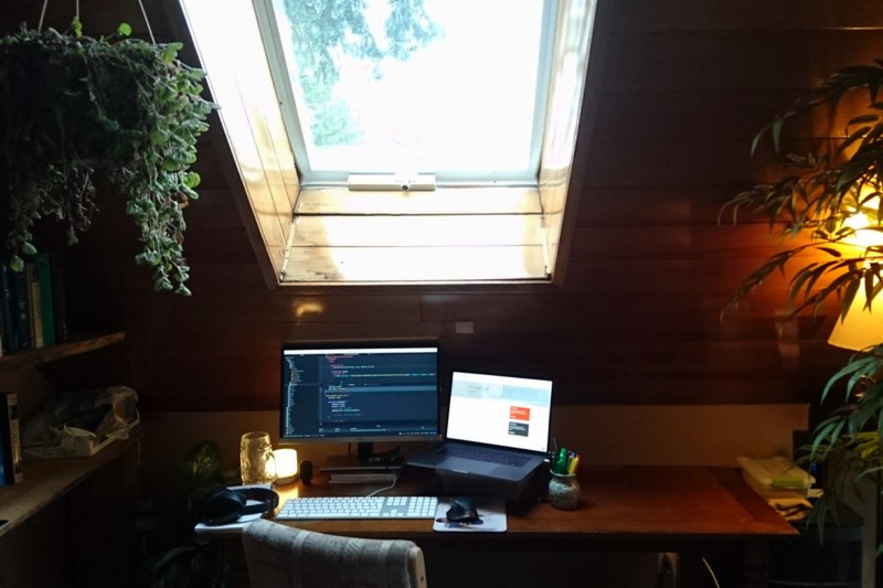 My “office” in our shared Whistler house